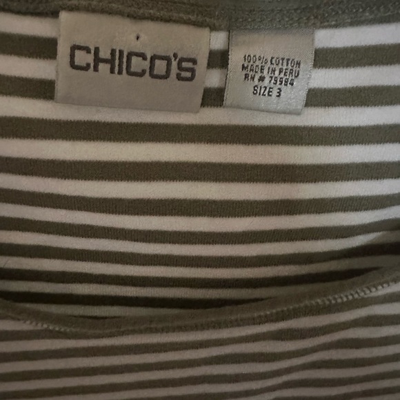 Chico’s Tank Tee Striped Sz 3 (XL/16) - Picture 2 of 2